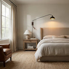 Arcane Walnut Dual-Tone Metal Adjustable Wall Sconce