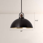 Arcane Walnut Dual Tone Metal Dome Pendant