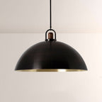 Arcane Walnut Dual Tone Metal Dome Pendant