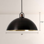 Arcane Walnut Dual Tone Metal Dome Pendant