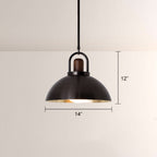 Arcane Walnut Dual Tone Metal Dome Pendant