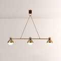 Arcane Brass Walnut Triad Chandelier
