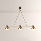 Arcane Brass Walnut Triad Chandelier