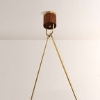 Arcane Brass Walnut Triad Chandelier