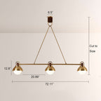 Arcane Brass Walnut Triad Chandelier