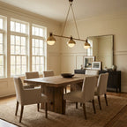 Arcane Brass Walnut Triad Chandelier