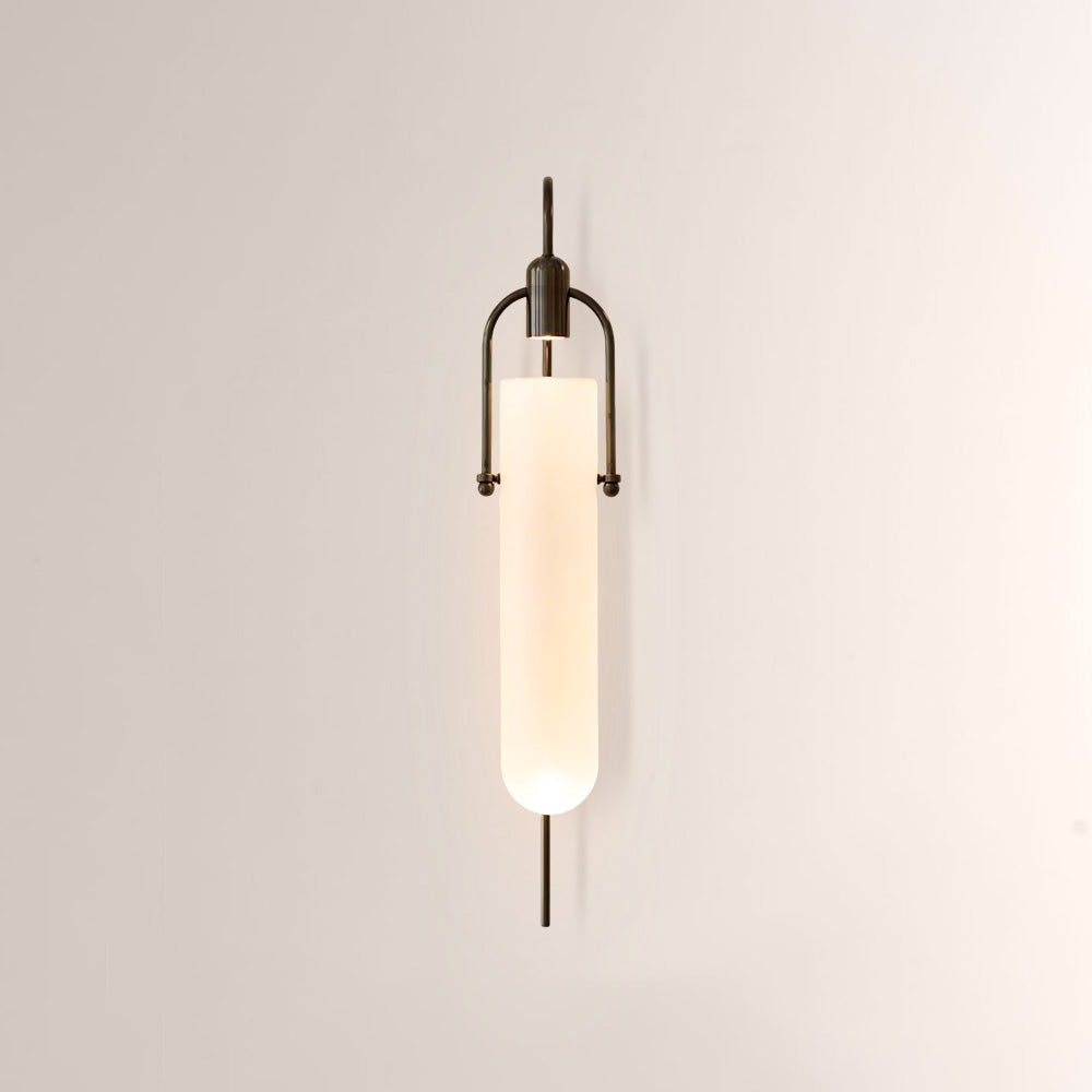 Arcane Metal Frosted Glass Cylinder Wall Sconce
