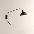 Arcane Walnut Dual-Tone Metal Adjustable Wall Sconce