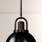 Arcane Walnut Dual Tone Metal Dome Pendant
