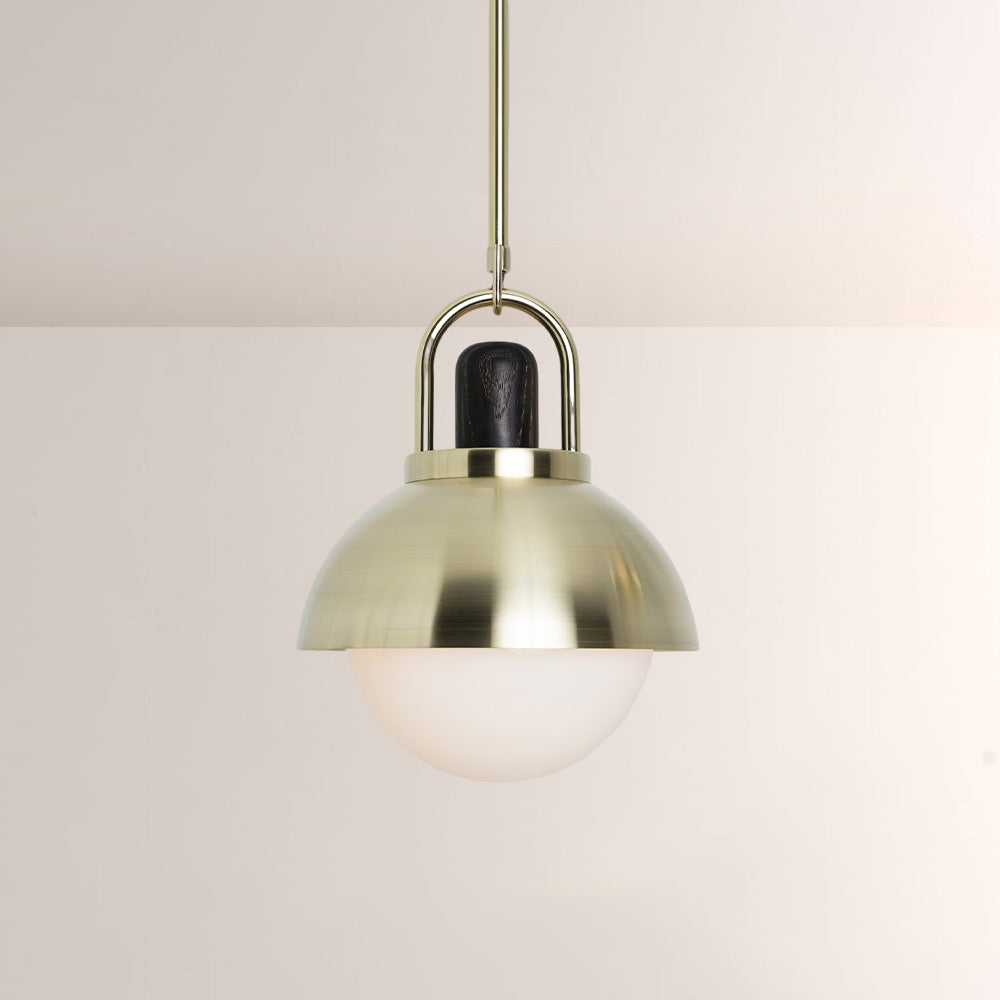 Arcane Wood Metal Dome Pendant