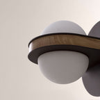Arris Wood Metal Orb Wall Sconce