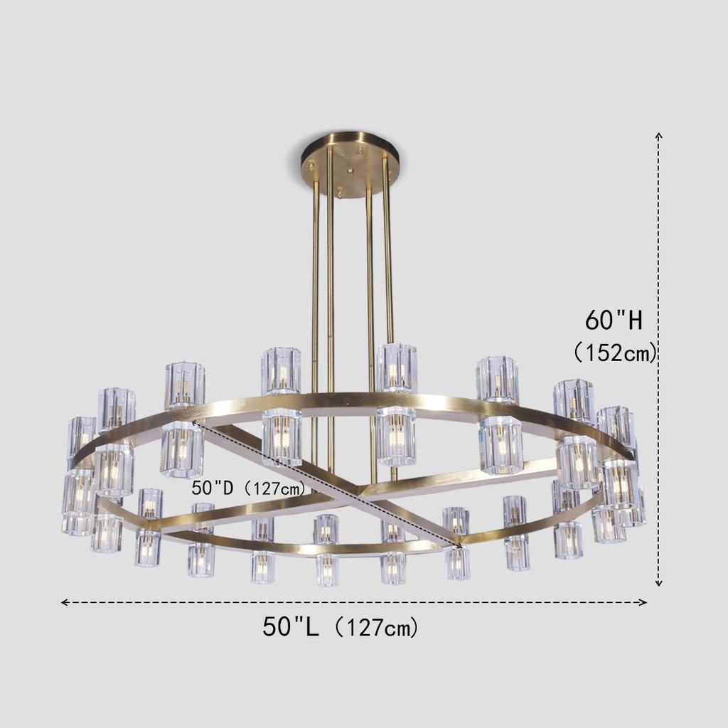Niko Wine-glass 1-Tier Round Chandelier 50”
