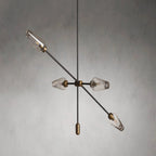Arrow Bronze Glass Chandelier