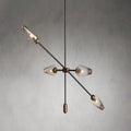 Arrow Bronze Glass Chandelier