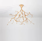 Aurelia Golden Branch & Porcelain Bloom Chandelier