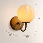 Aveline Gooseneck Ribbed Opal Glass Wall Sconce