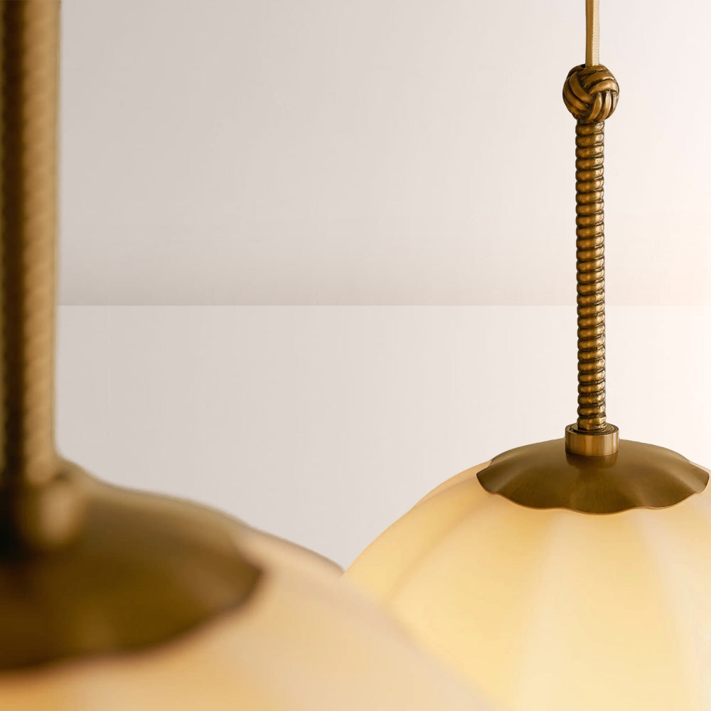 Aveline Multi-Globe Ribbed Opal Glass Chandelier