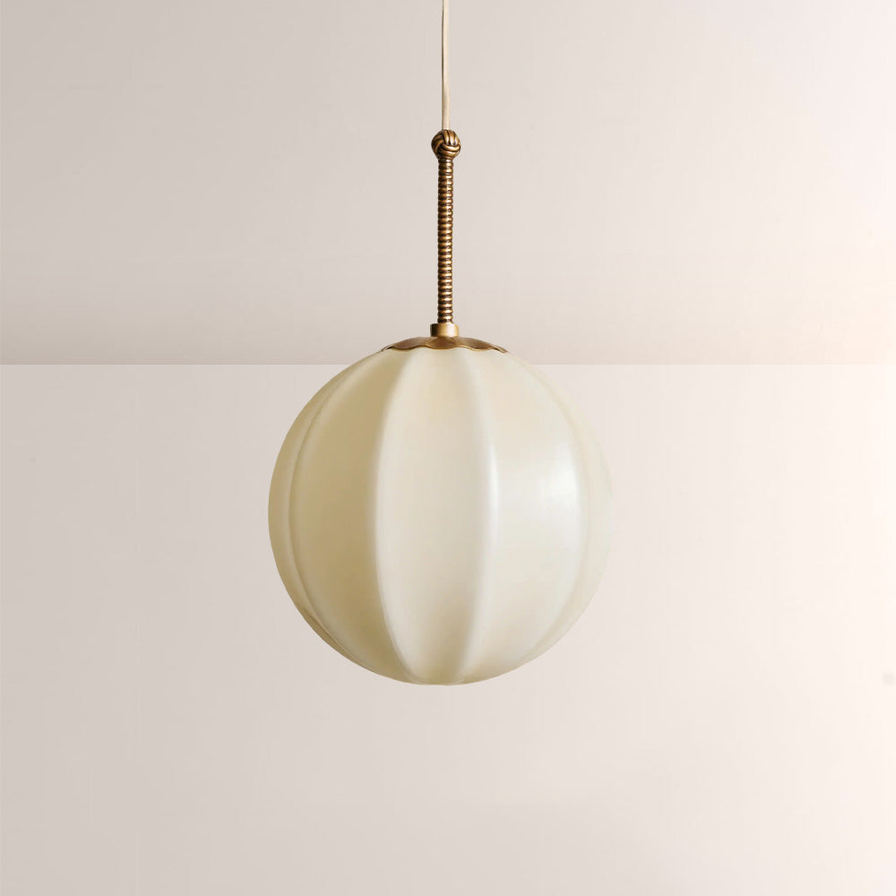 Aveline Ribbed Opal Glass Pendant