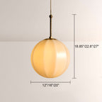 Aveline Ribbed Opal Glass Pendant