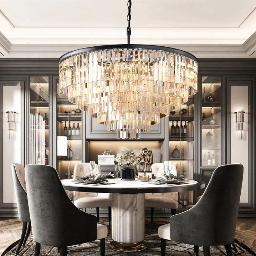 Elegance Crystal Round Chandelier 44"