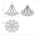Belle De Crystal Flushmount 24"（Custom 15 lights）