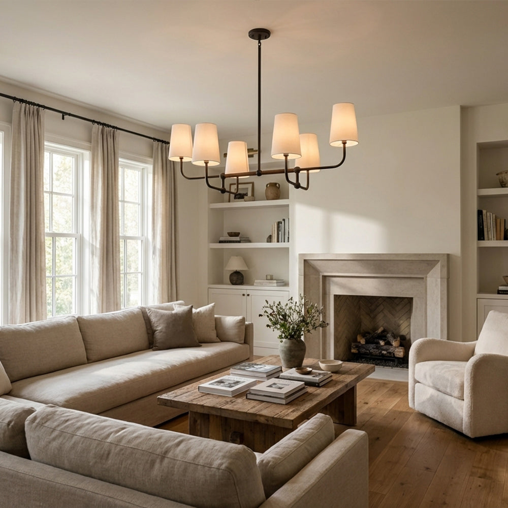 Bolanova Multi-Arm Linen Shade Chandelier
