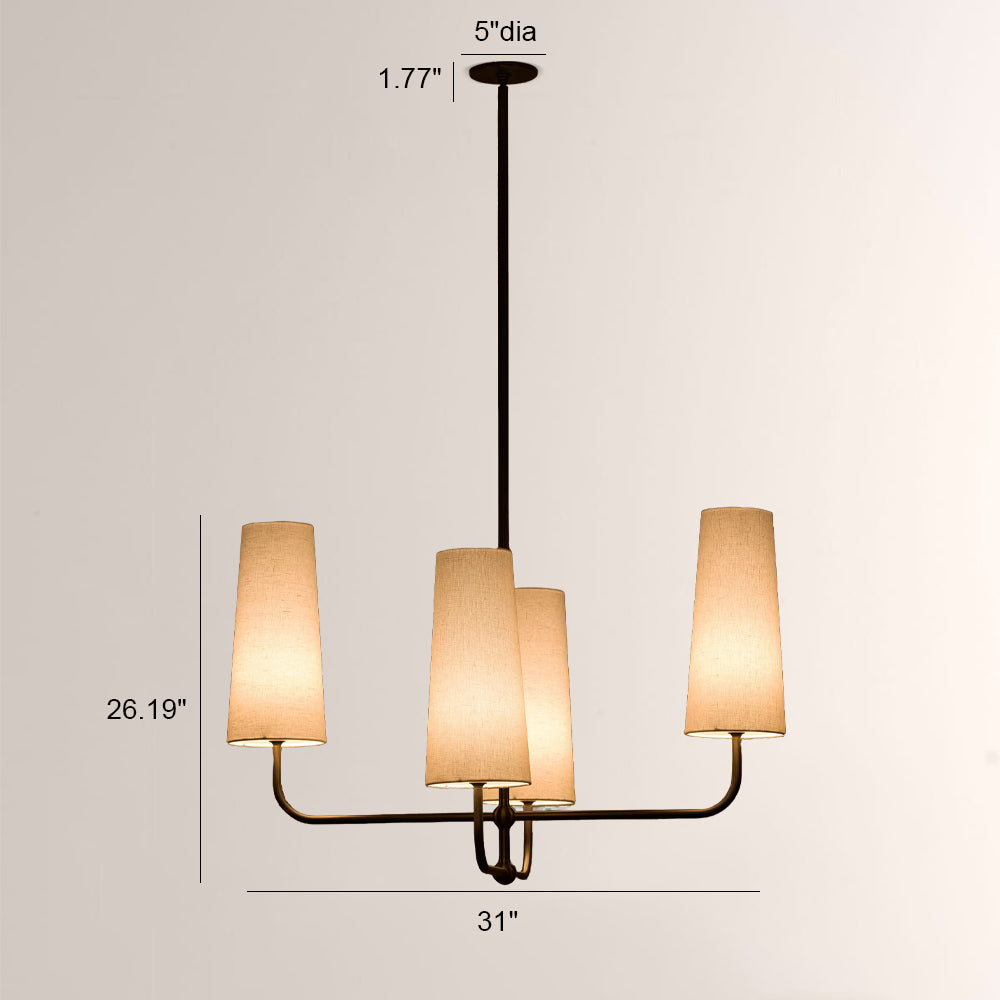 Bolanova Multi-Arm Linen Shade Chandelier