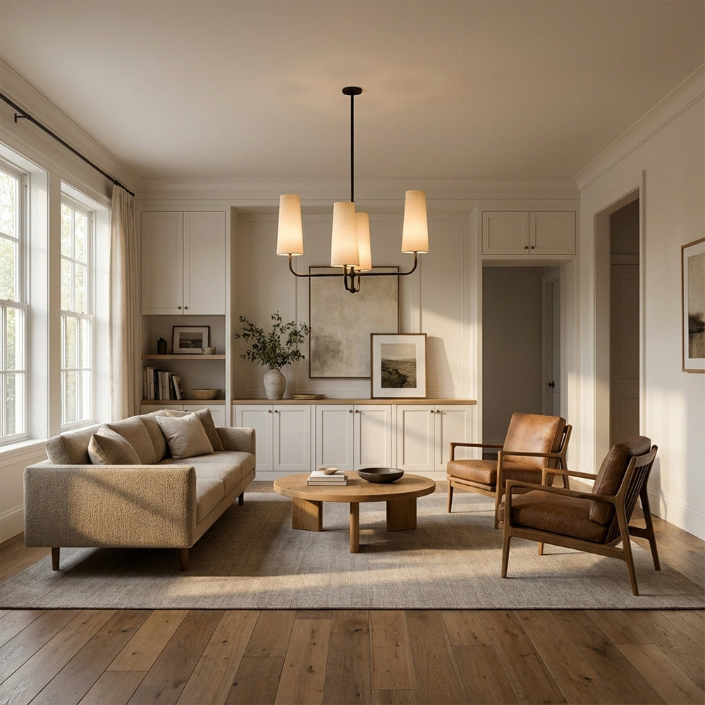 Bolanova Multi-Arm Linen Shade Chandelier