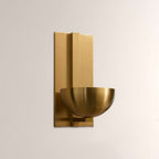 Briar Alabaster Bowl Wall Sconce with Brass Backplate