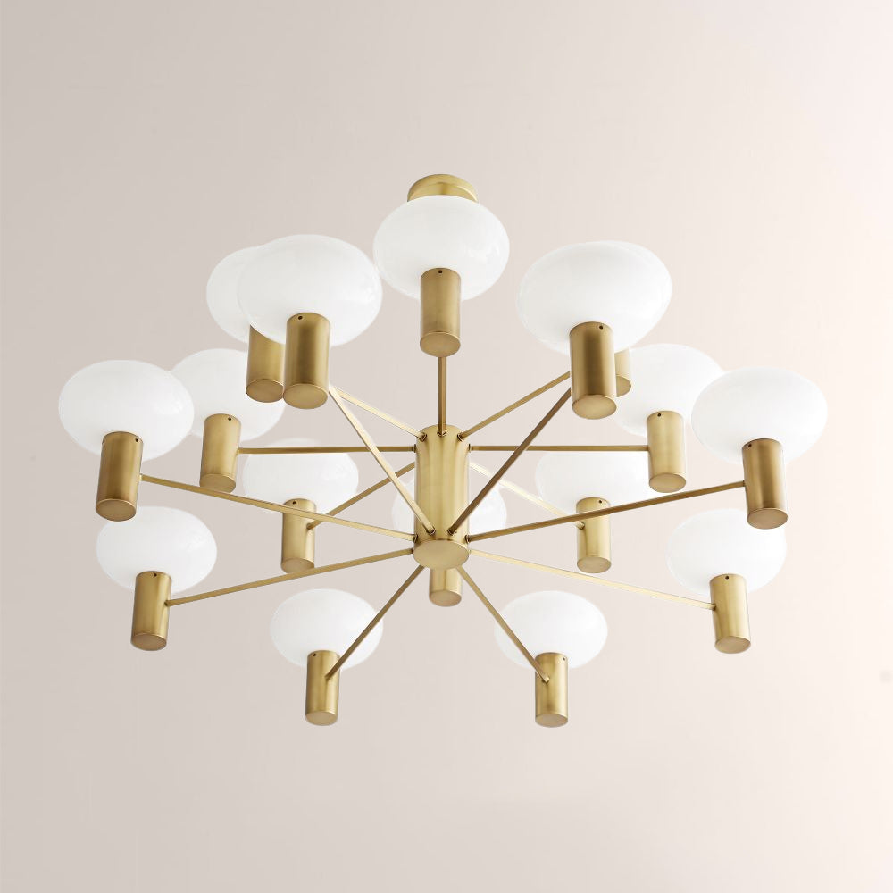 Broad Two-Layer Round Chandelier