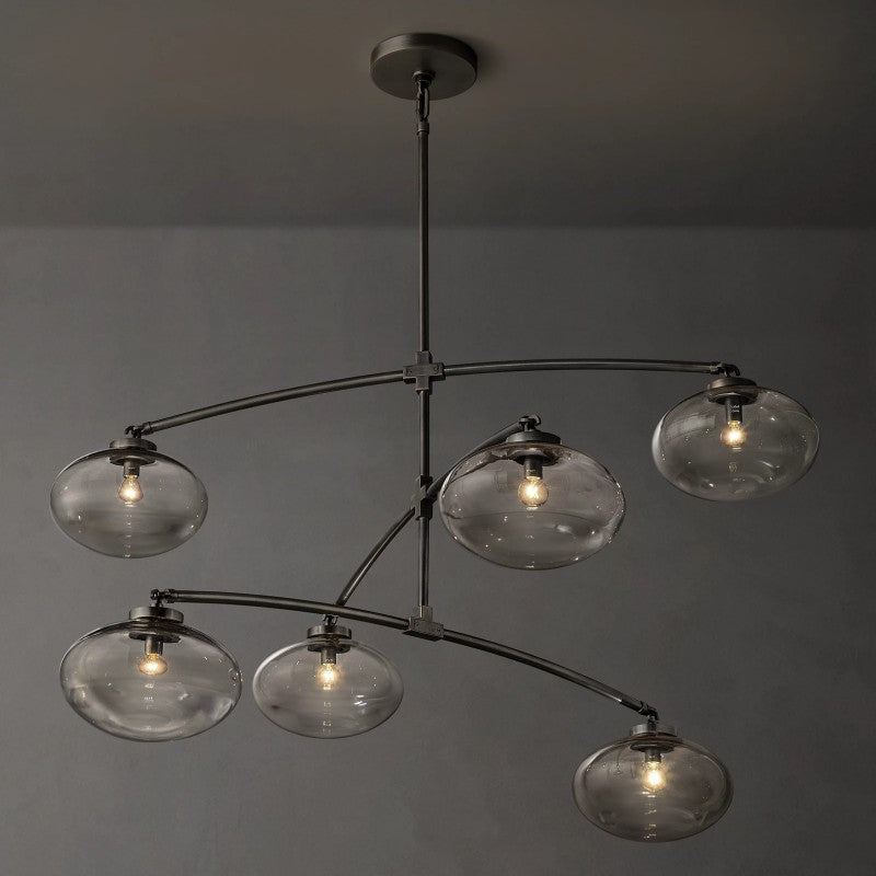 Cabrette Clear Glass Mobile Round Chandelier