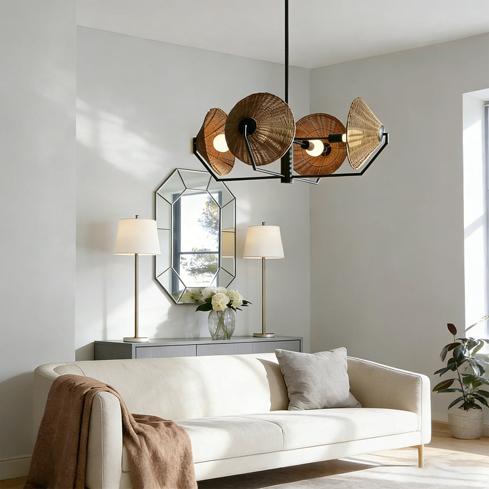 Camilla Round Rattan Chandelier