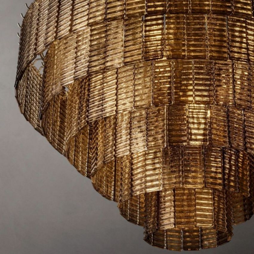 Belan Clear Glass Tiered Round Chandelier 41"