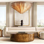Belan Clear Glass Tiered Round Chandelier 41"