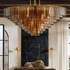 Belan Clear Glass Tiered Round Chandelier 41"
