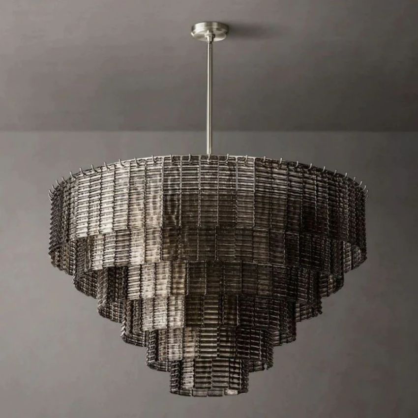 Belan Clear Glass Tiered Round Chandelier 41"