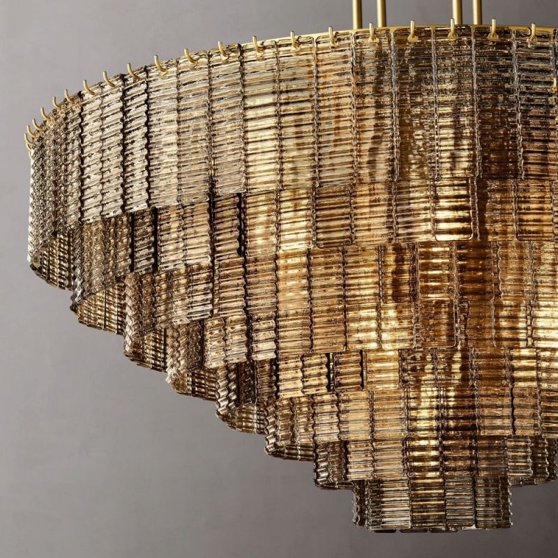Chan Smoke Round Chandelier 52"