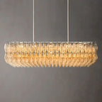 Murano Clear Glass Rectangular Chandelier 54"