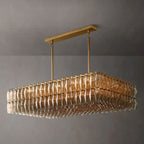 Murano Clear Glass Rectangular Chandelier 54"