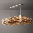 Murano Clear Glass Rectangular Chandelier 54"