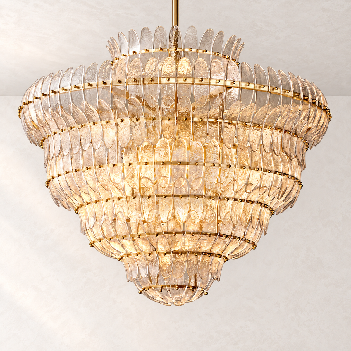 Alieence Clear Glass Round Chandelier