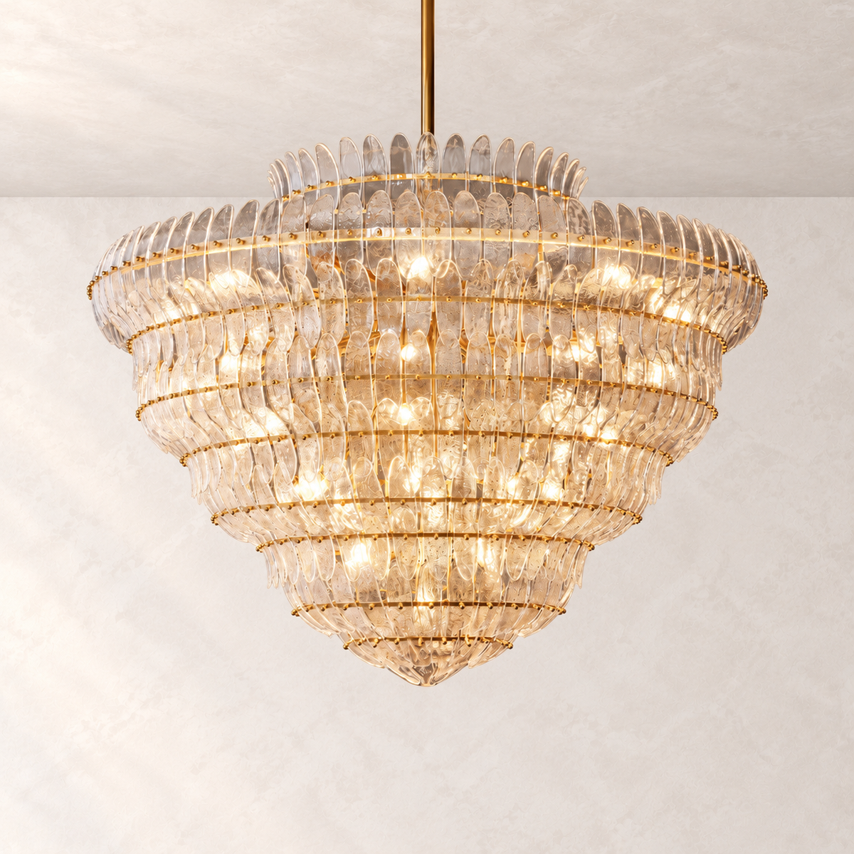 Alieence Clear Glass Round Chandelier