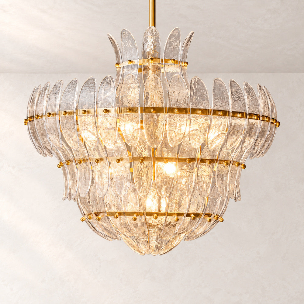 Alieence Clear Glass Round Chandelier