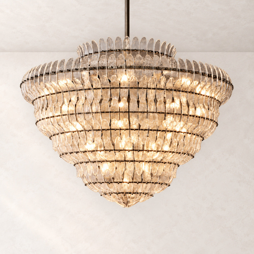 Alieence Clear Glass Round Chandelier