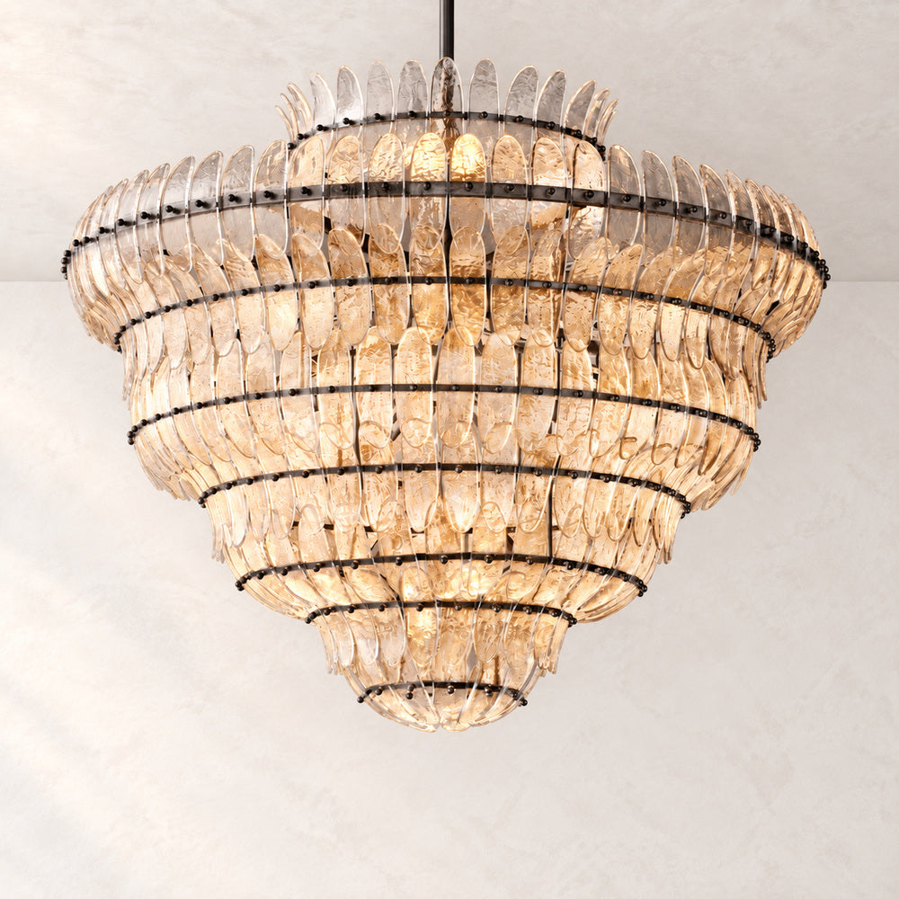 Alieence Clear Glass Round Chandelier