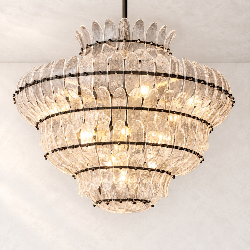 Alieence Clear Glass Round Chandelier