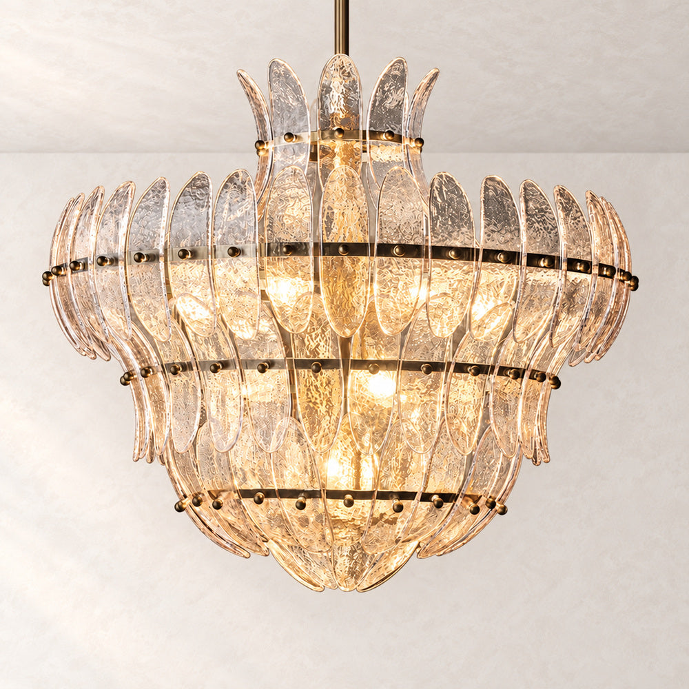 Alieence Clear Glass Round Chandelier