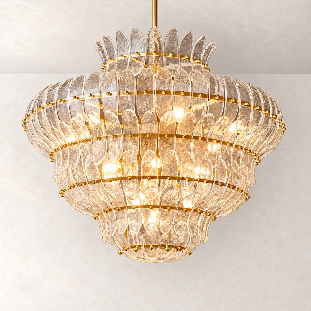 Alieence Clear Glass Round Chandelier