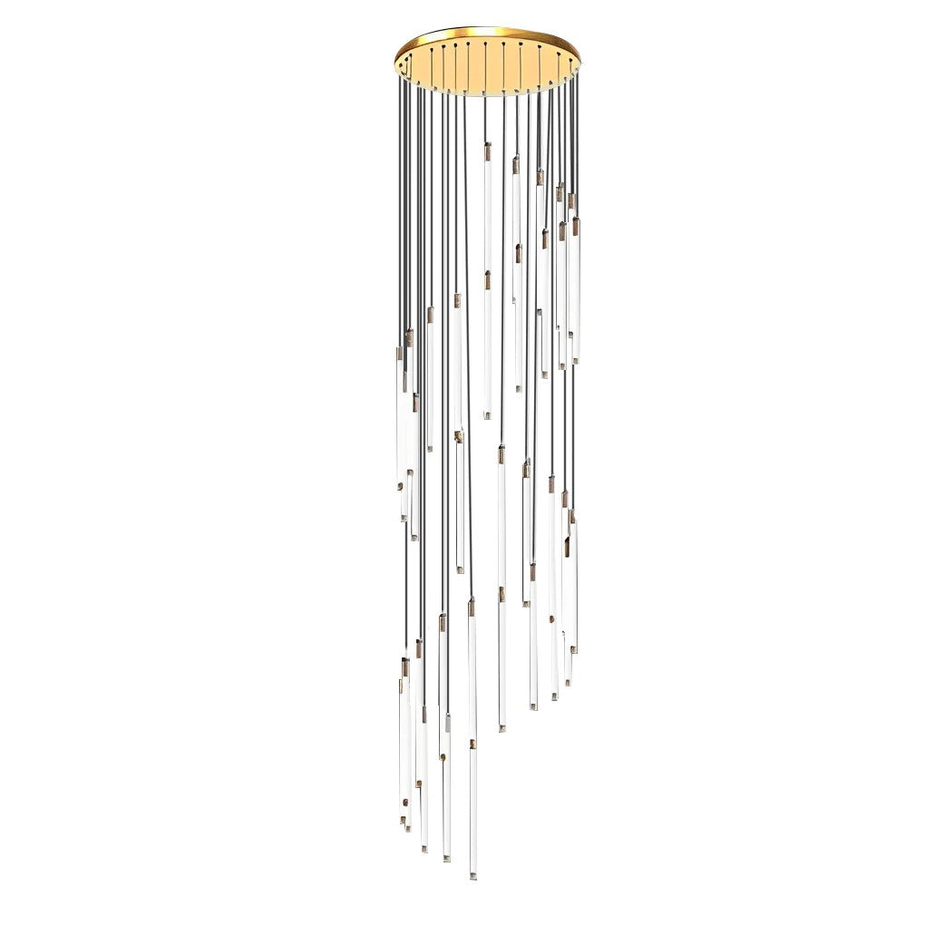 Contemporary Staircase Chandelier Spiral Tube Ceiling Light