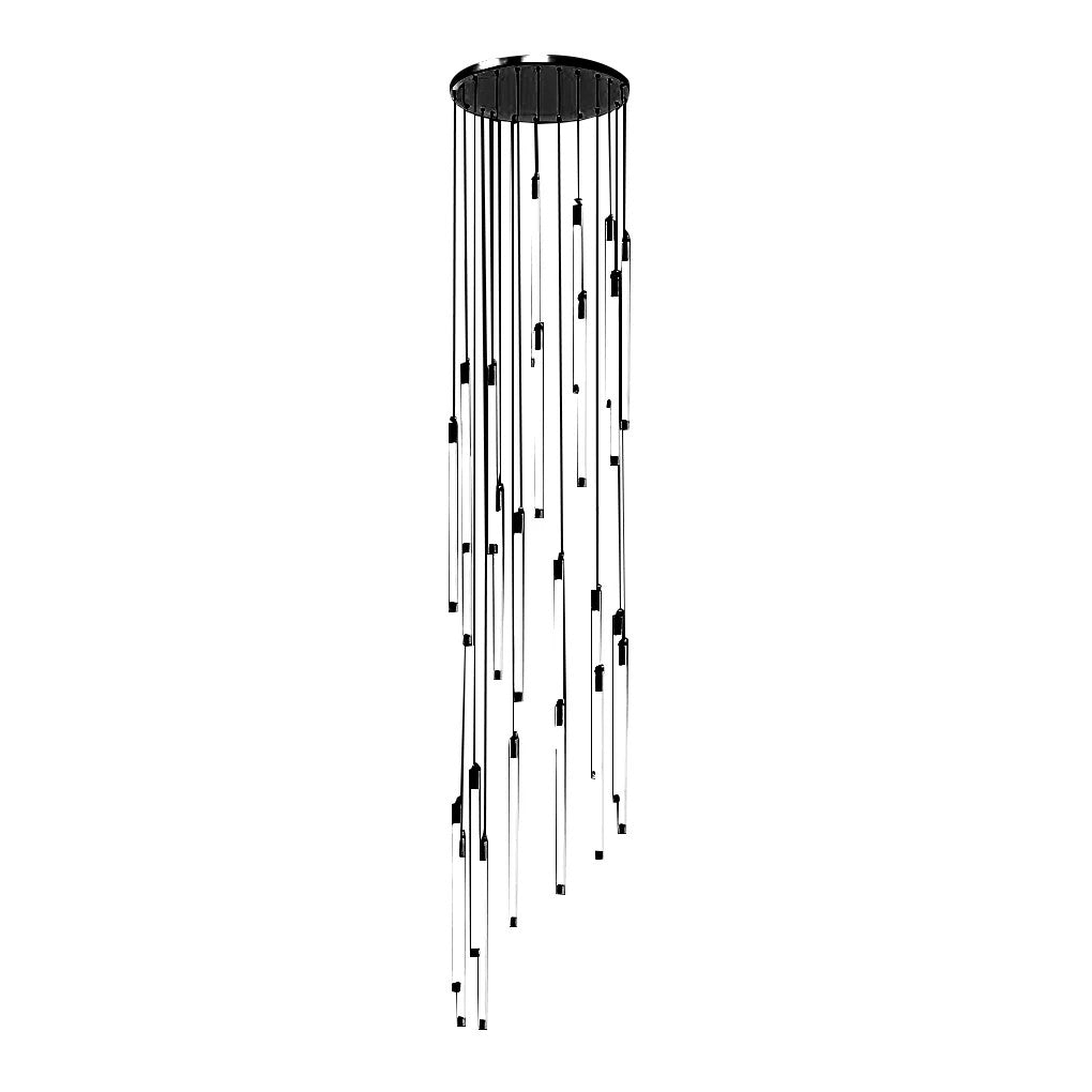 Contemporary Staircase Chandelier Spiral Tube Ceiling Light